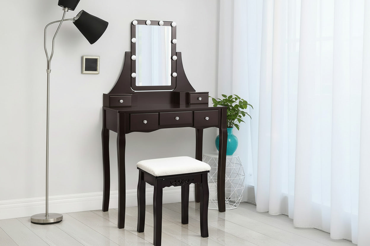 Brown Vanity Table Set