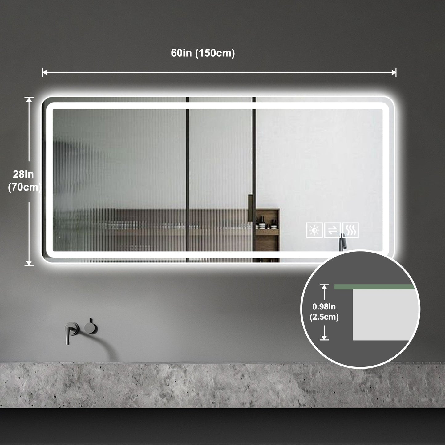 28x60 LED Vanity Mirror