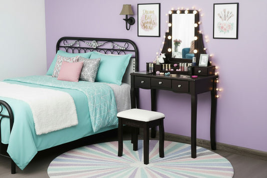 Brown Vanity Table Set