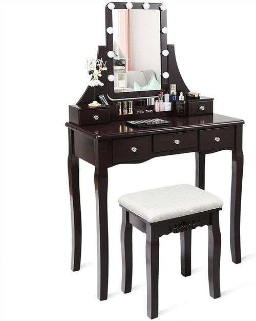 Brown Vanity Table Set