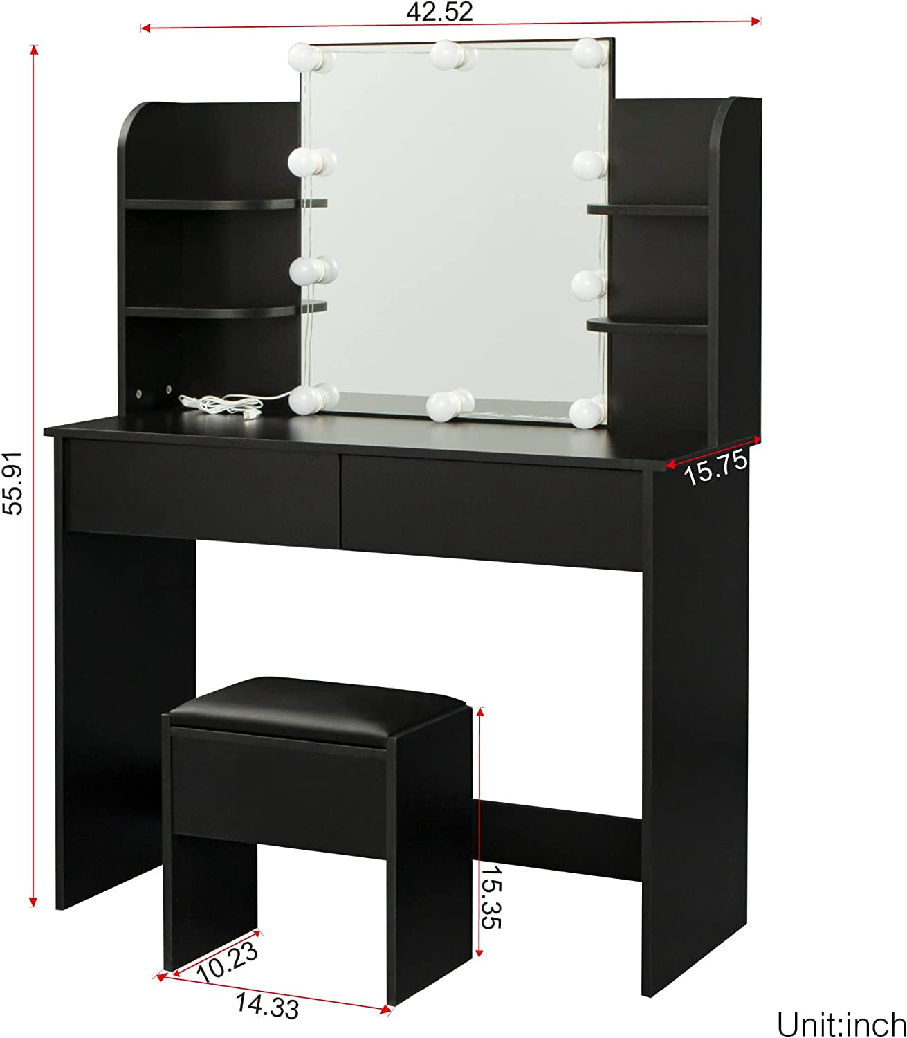 Black Beauty Vanity Set