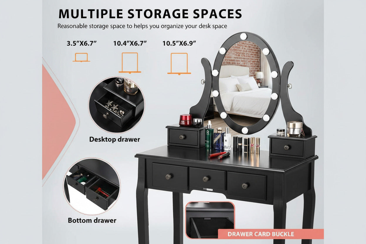 Three Color Dimmable LED Vanity
