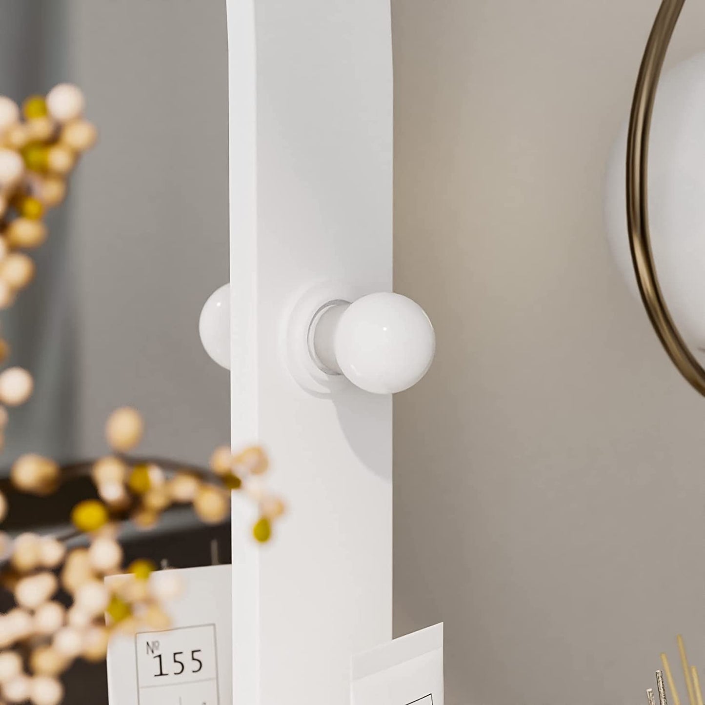 Beauitful White Vanity With Side Shelves