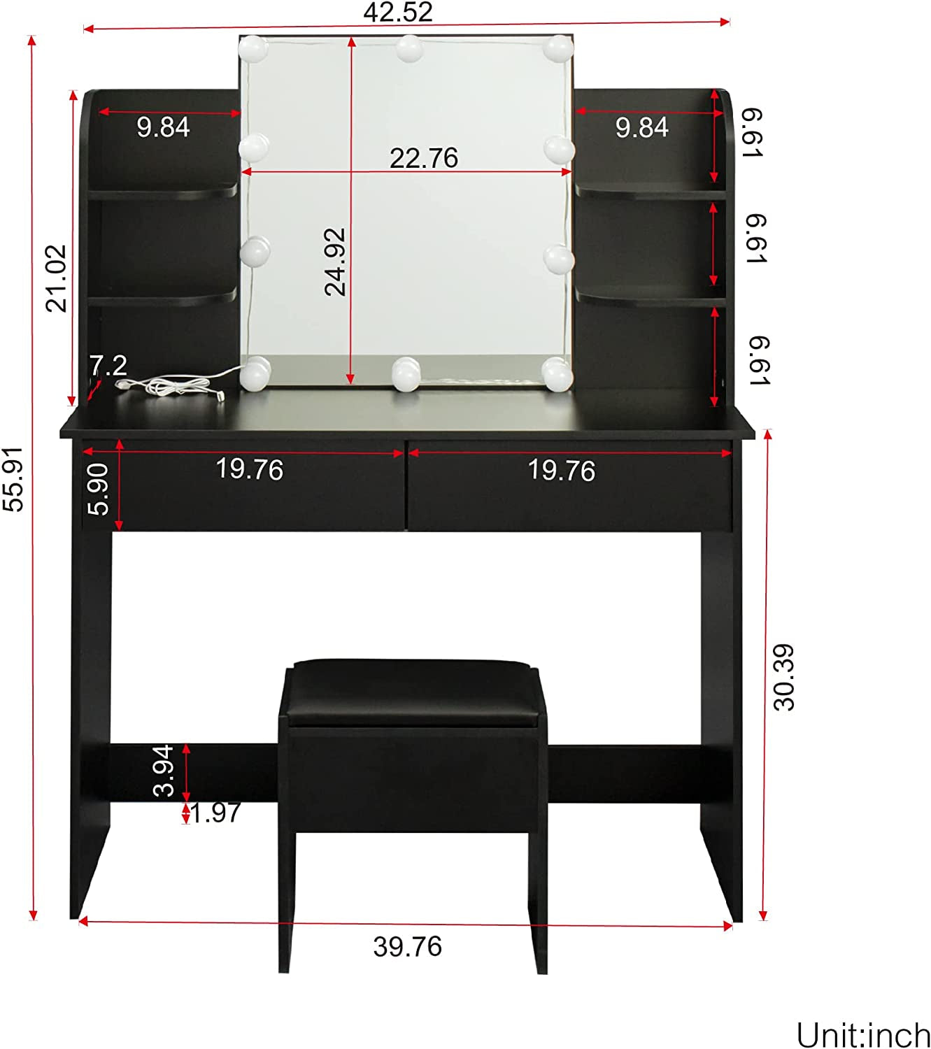 Black Beauty Vanity Set