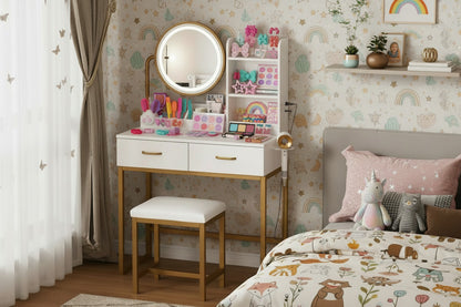 White Round LED Vanity Mirror