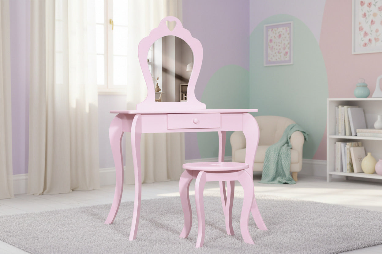 Children's Pink Heart Vanity Set