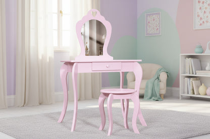 Children's Pink Heart Vanity Set