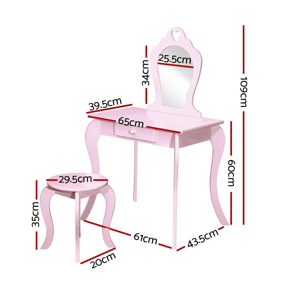 Children's Pink Heart Vanity Set