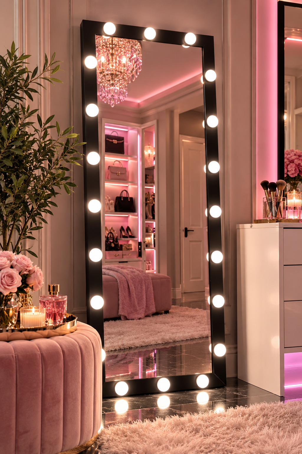 The Midnight Glam Hollywood Mirror