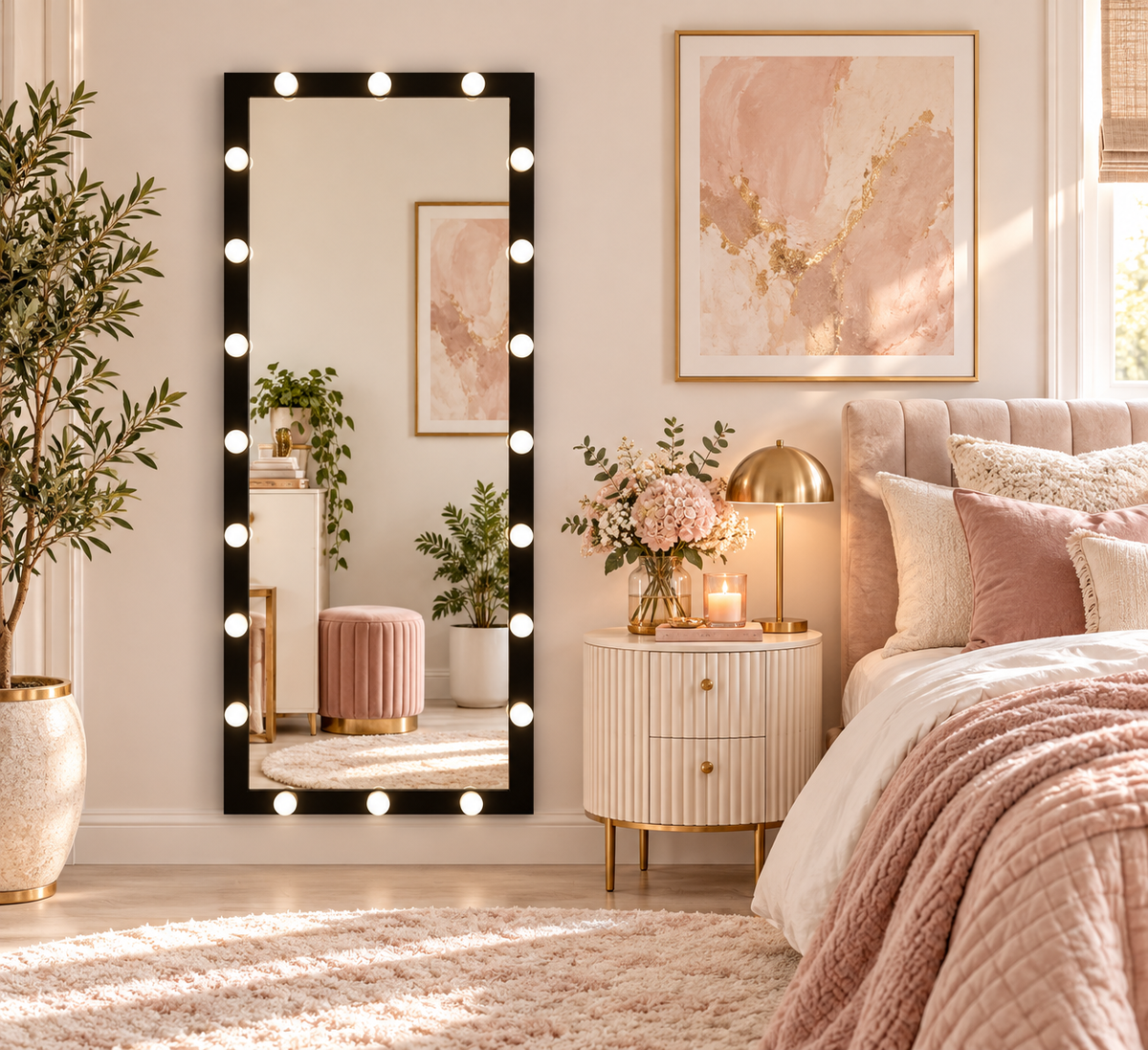 The Midnight Glam Hollywood Mirror