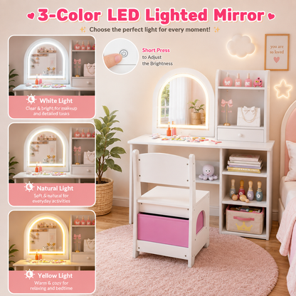 ✨ The Glow & Grow Vanity Desk