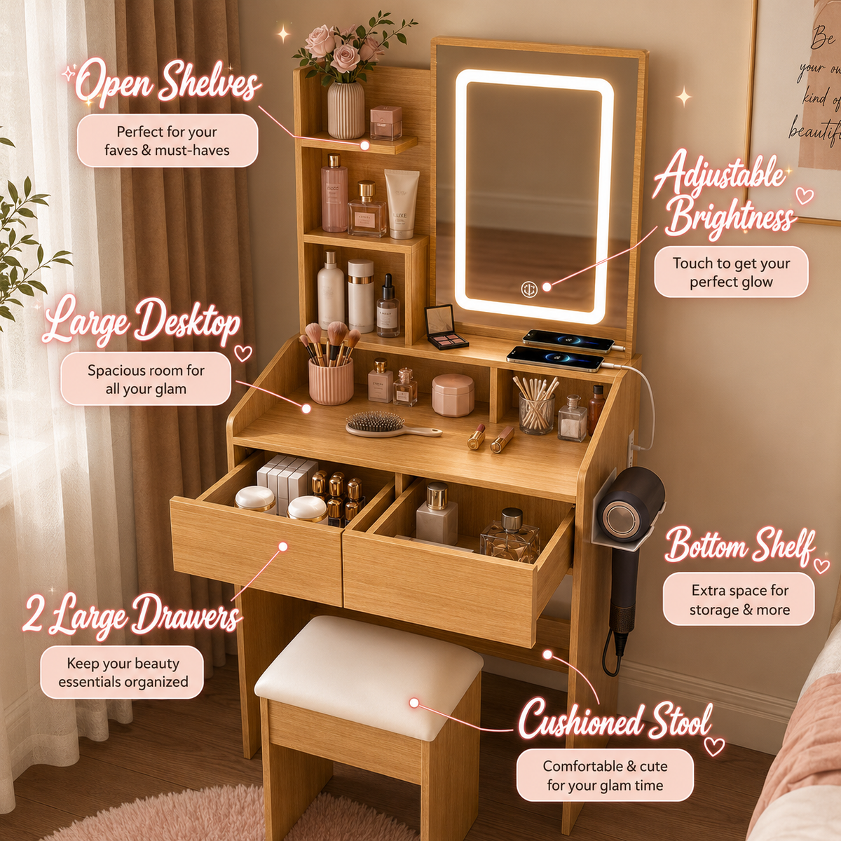 Honey Glow Vanity