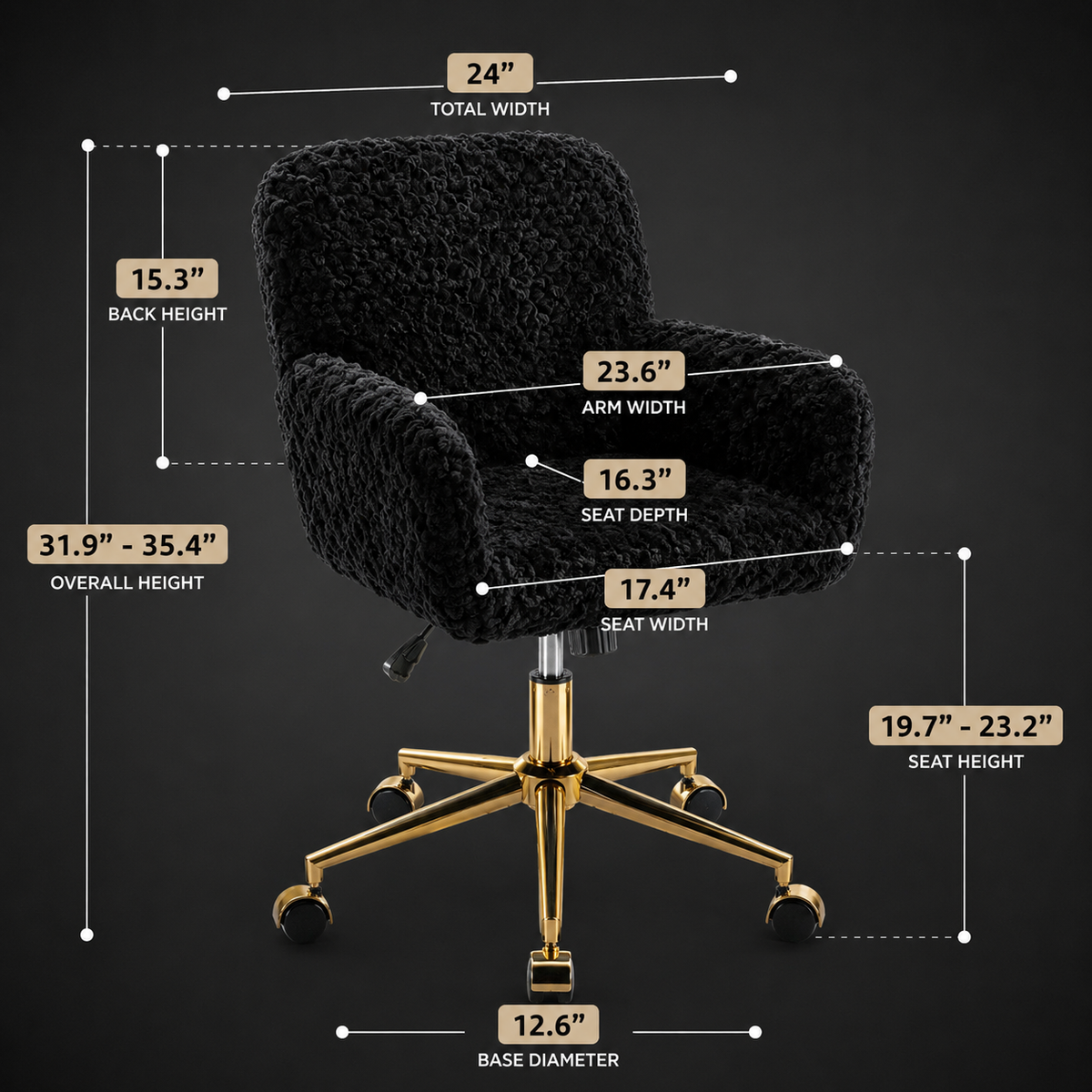 Black Gold Glam Chair