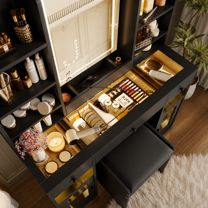 After Dark Vanity ✨ | LED Mirror + RGB Lighted Storage