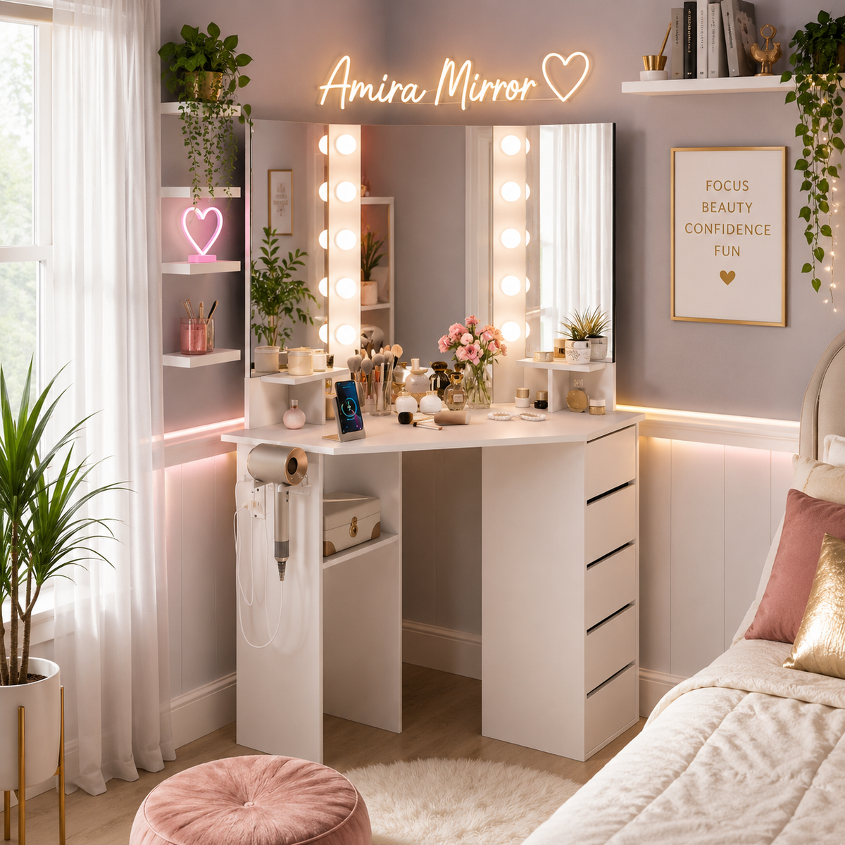 Glam Corner Vanity