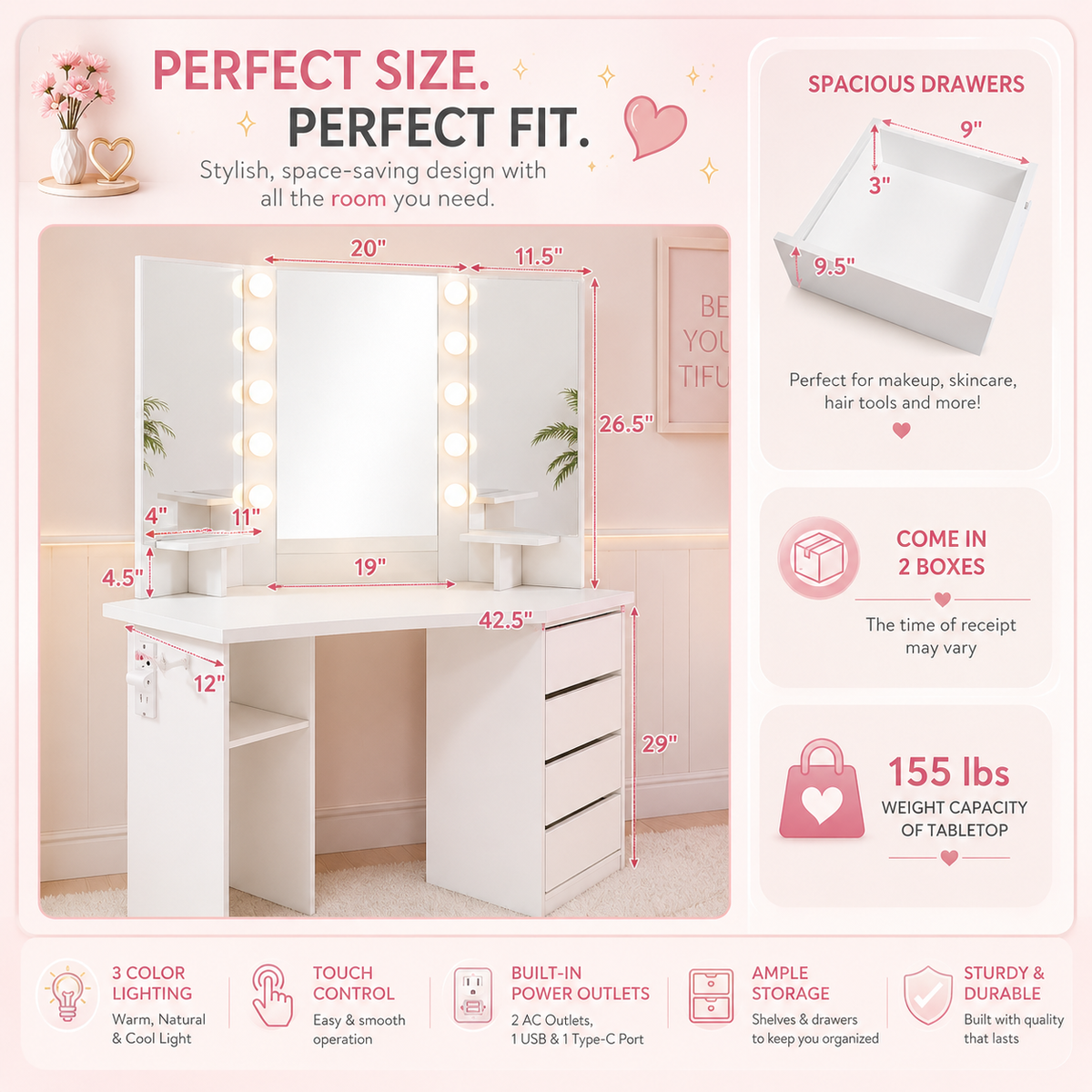 Glam Corner Vanity