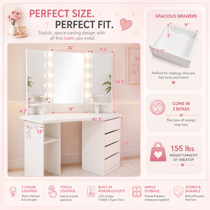 Glam Corner Vanity