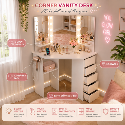 Glam Corner Vanity
