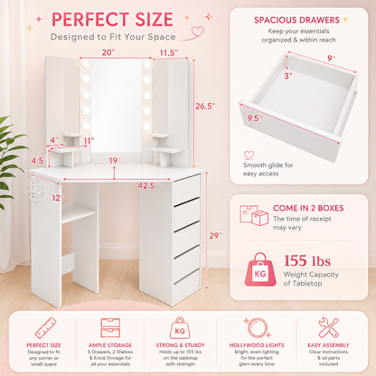 Glam Corner Vanity
