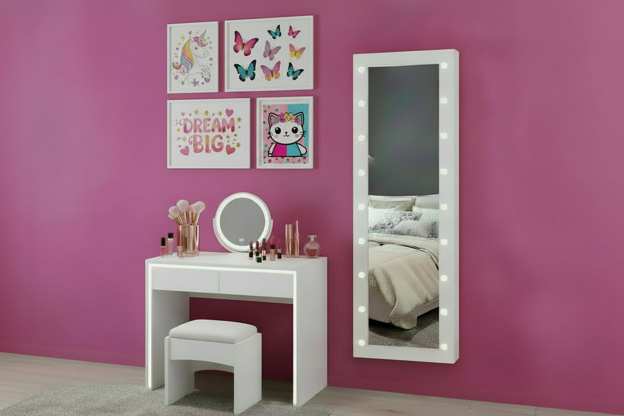 LED Jewelry Cabinet Mirror