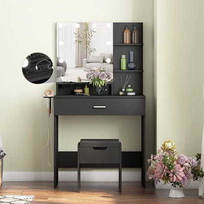 Black LED Vanity With USB Ports