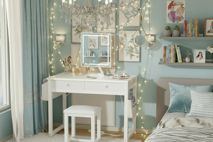 32 Inch White Glam Vanity