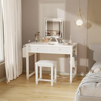 32 Inch White Glam Vanity