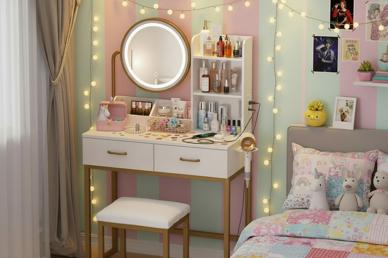 White Round LED Vanity Mirror