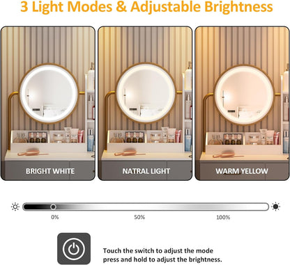 White Round LED Vanity Mirror