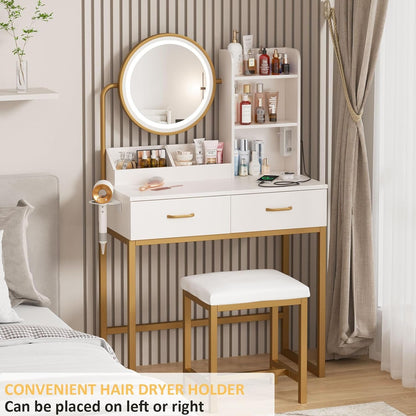 White Round LED Vanity Mirror