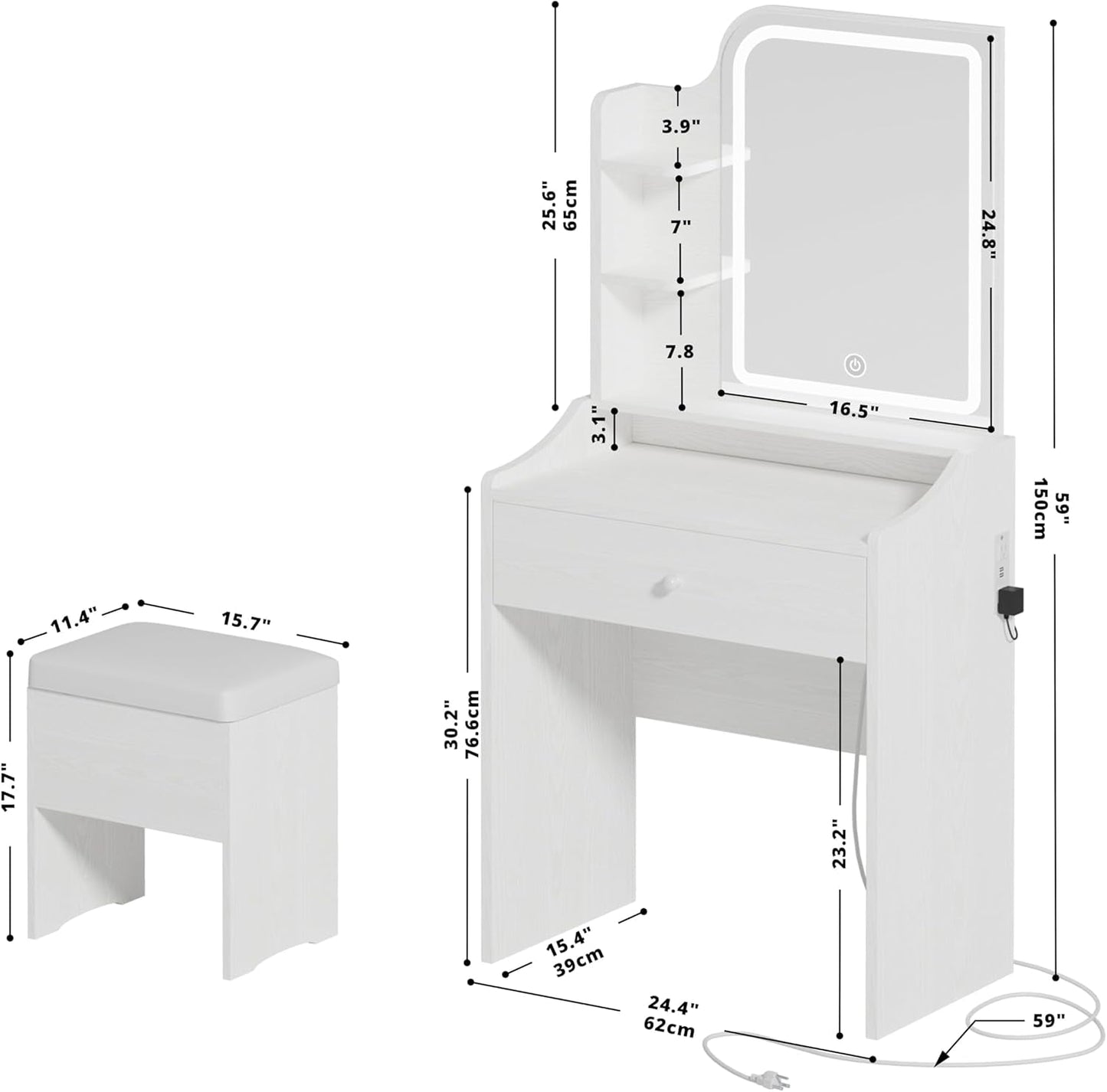 2026 Trending White Vanity Set