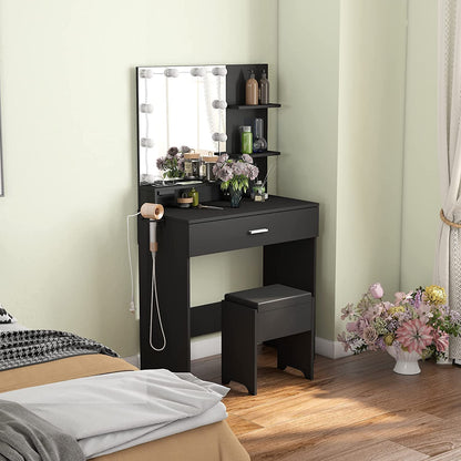 Black LED Vanity With USB Ports